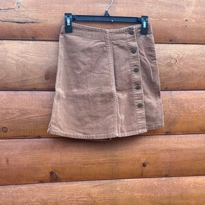 Xhilaration Tan Button-Front Mini Skirt